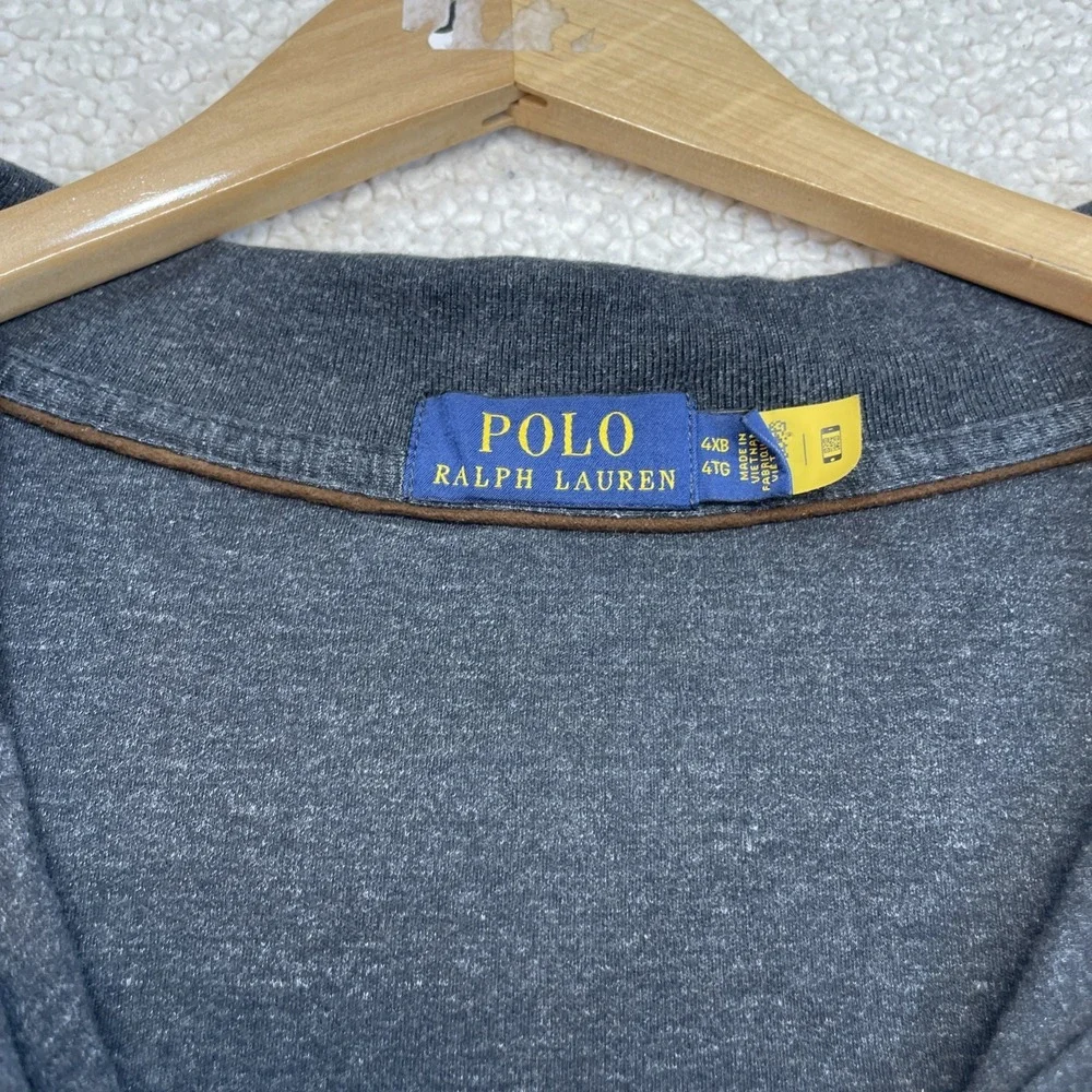 Polo Ralph Lauren Polo Mens 4XB Gray Long Sleeve Jersey Classic Pony Logo Shirt